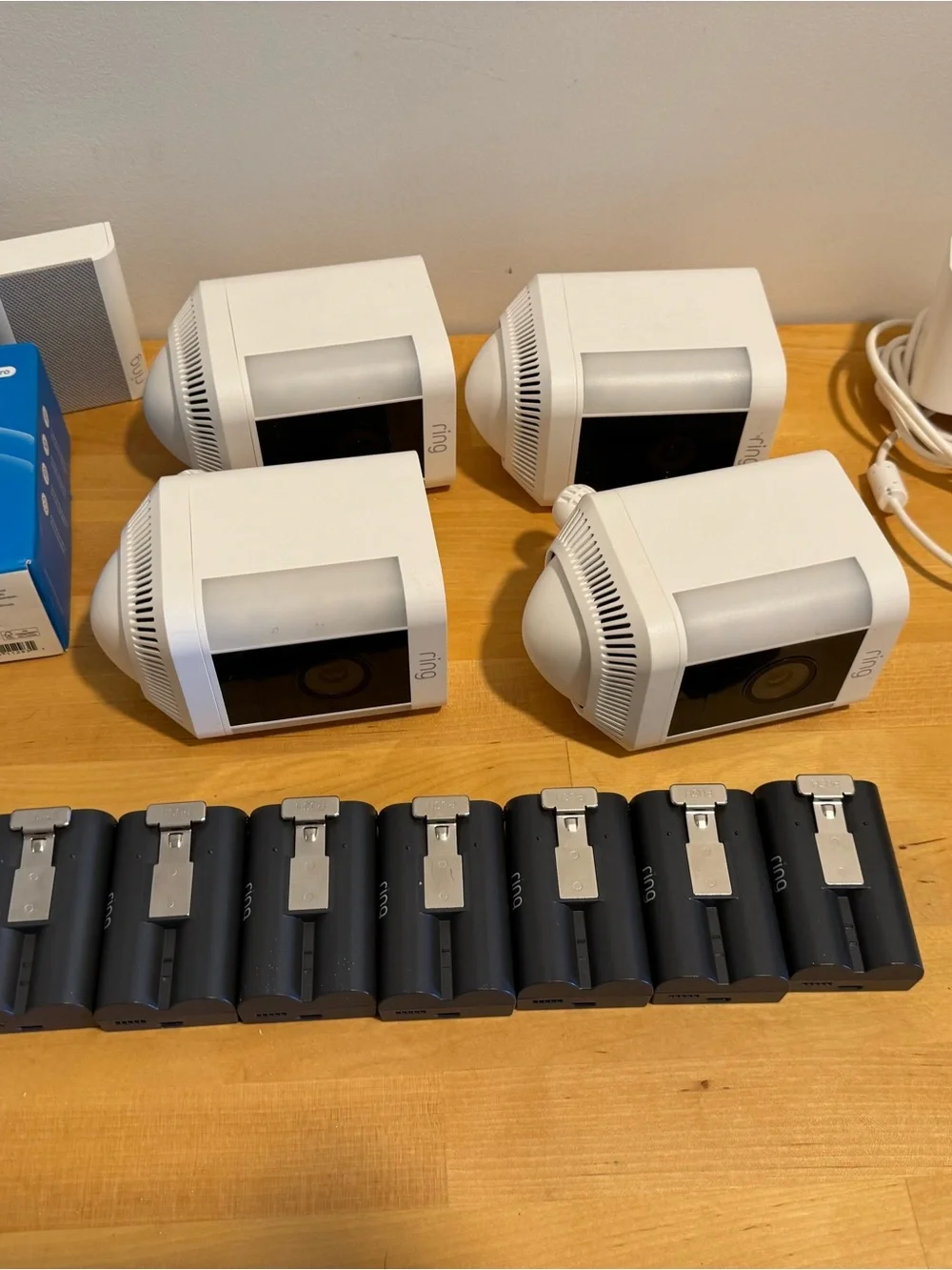 Ring Home Security System Bundle – 4 Cameras + Doorbell + Chime + 8 Batteries